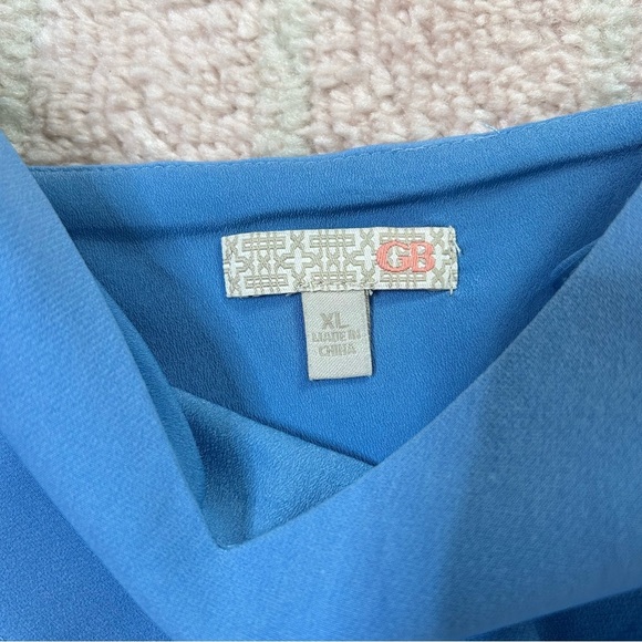 NWT Gianni Bini Mini Dress Blue Faux Wrap Wedding Guest Summer Dress Size XL - Picture 3 of 13